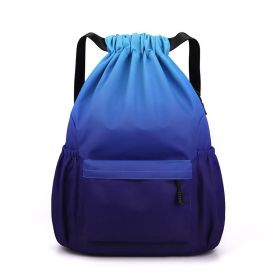 Oxford Cloth Backpack Men's And Women's Travel Backpack Basketball Fitness Leisure (Option: Blue-Small Size)