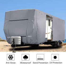 Heavy Duty Travel Trailer RV Cover Waterproof 4-Ply Anti-UV Fits Camper 16'-38' (size: 20’L x 105"W x 108"H)