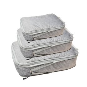 Amazon Home Travel Buggy Bag Compressed Three-piece Storage Bag Stretchable Storage Suit In Stock Supply (Option: Frosted Gray-Three Piece Set)
